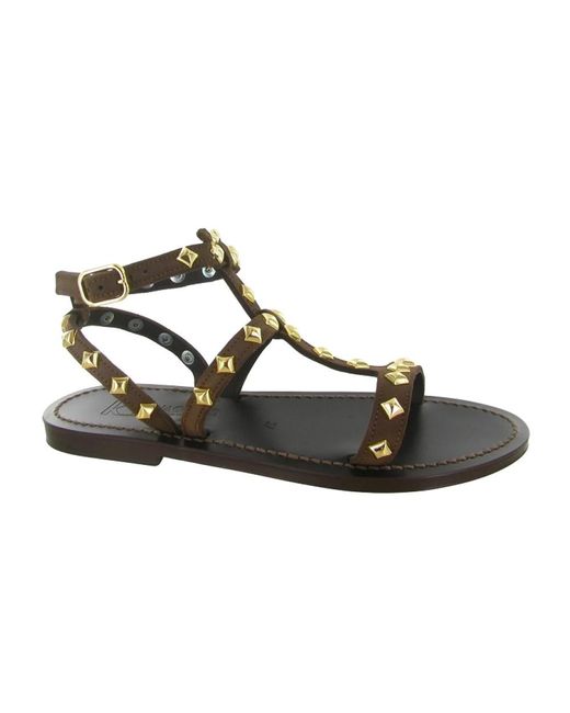 K. Jacques Brown Flat Sandalen