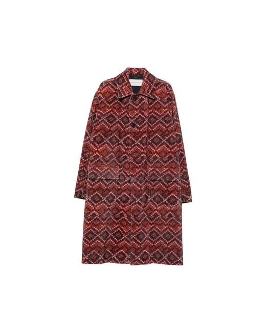 Dries Van Noten Red Single-Breasted Coats for men