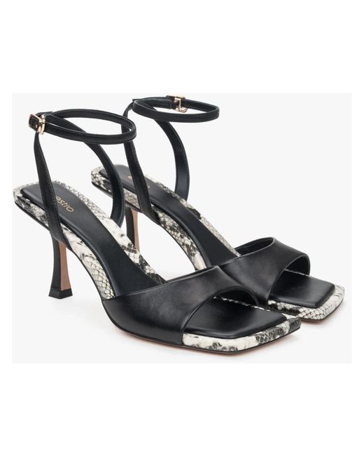ESTRO Black High Heel Sandals