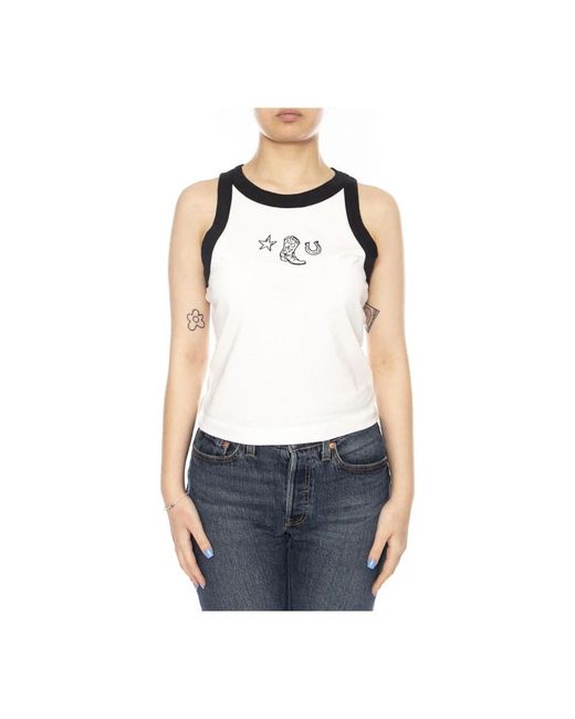 Wrangler Slim Ringer Tank in het Blue