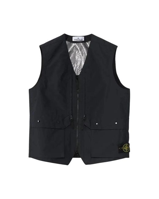 Vests Stone Island pour homme en coloris Black
