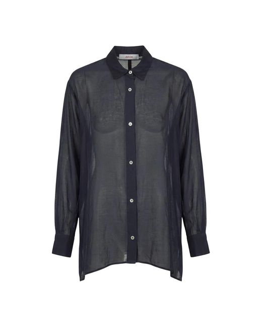 Jucca Katoenen En Zijden Mousseline Blouse in het Blue