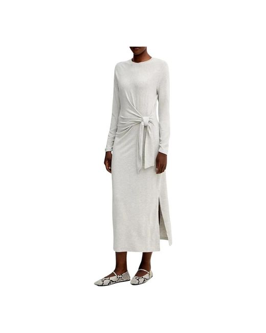 HUGO Kleedjes ,Grijs ,Erlot Jersey Maxi Jurk in het White