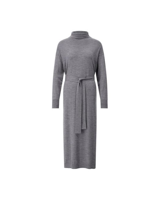 Hemisphere Kleedjes ,Grijs ,Wol Merinowollen Gebreide Jurk Met Elegante Details in het Gray