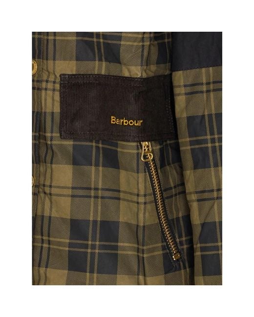 Barbour Green Grüne Baumwolljacke Mit Tartanmuster
