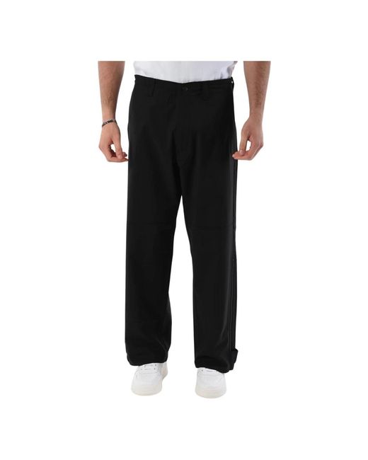 Pantaloni in misto lana gamba larga di Department 5 in Black da Uomo