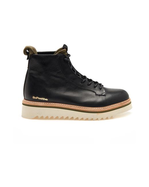 Be Positive Black Lace-Up Boots for men