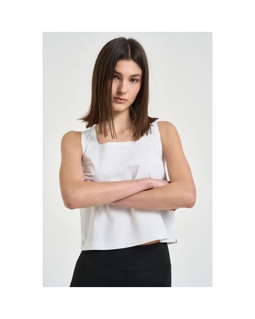 Rrd White Sleeveless Tops