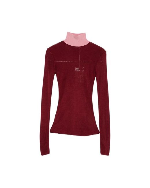Self-Portrait Turtlenecks in het Red