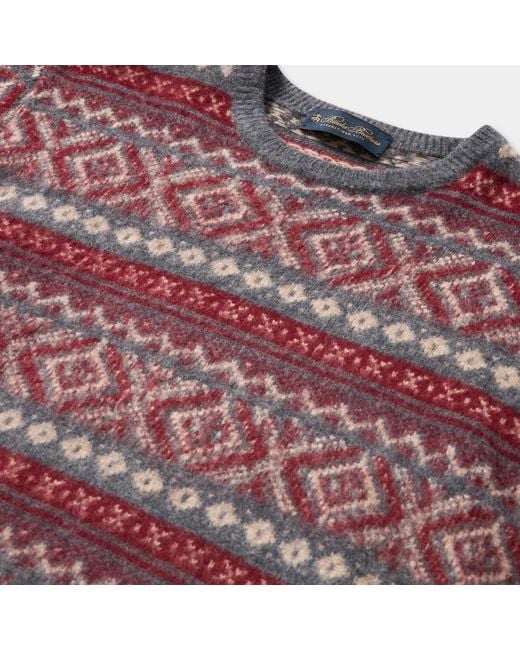 Round-Neck Knitwear Brooks Brothers de hombre de color Red