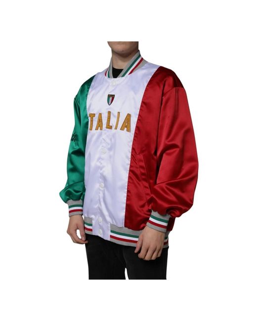 Dolce & Gabbana Italia Button Down Bomber Jacket in het Red voor heren