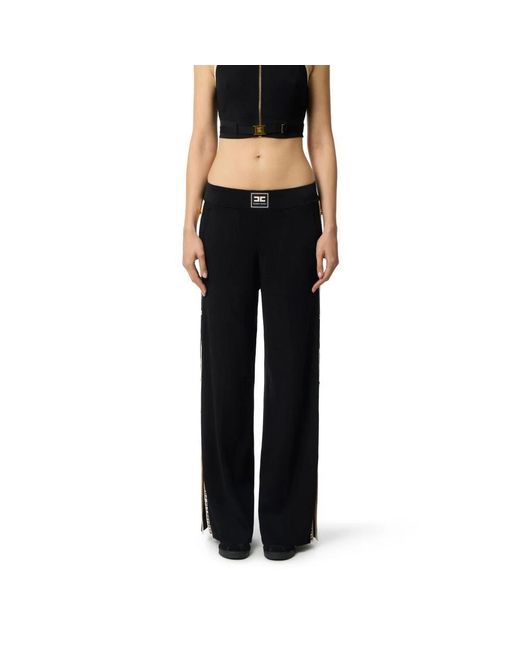 Elisabetta Franchi Black Wide Trousers