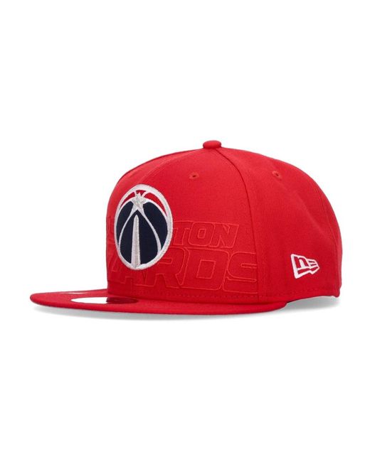 KTZ Accessoires ,Rood ,Polyester Nba Draft 950 Wizards Platte Pet in het Red voor heren
