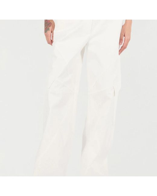 Roberto Cavalli White Weite Baumwollhose Mit Python-Print