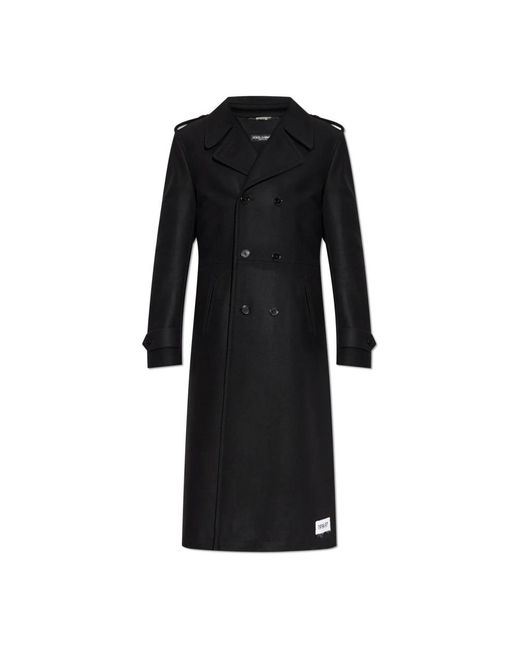 Cappotto di lana da Uomo di Dolce Gabbana in Nero Lyst