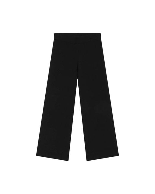 Alpha Studio Black Wide Trousers