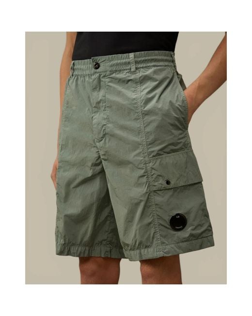 C P Company Green Casual Shorts for men