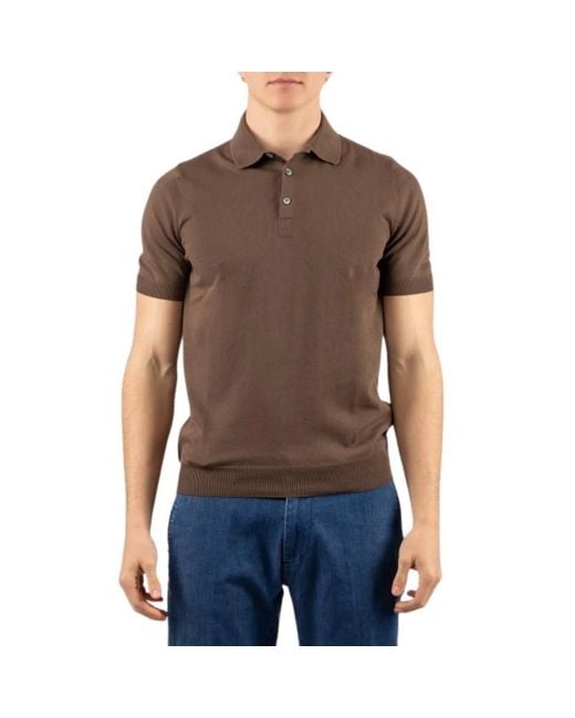 Gran Sasso Brown Polo Shirts for men