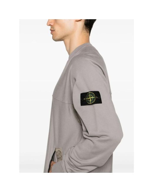 Stone Island Sweatshirt mit panel und kompassabzeichen in Gray für Herren