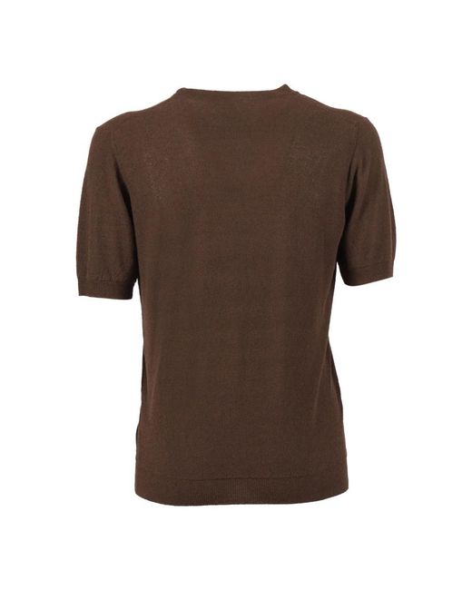 Kangra Brown Round-Neck Knitwear for men