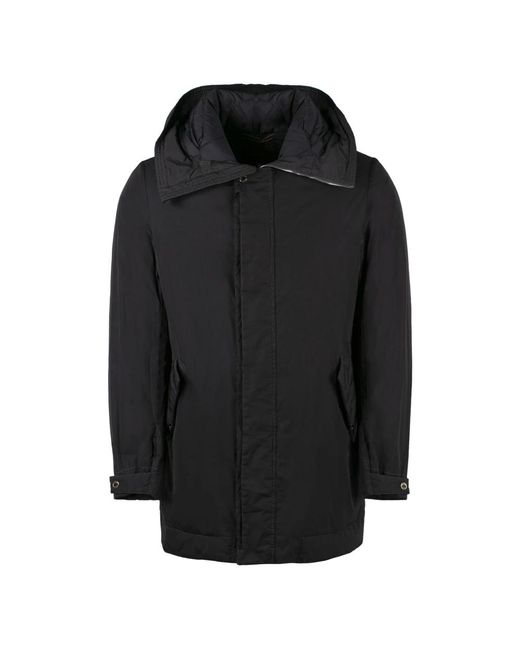 Moorer Jassen ,Grijs ,Nylon Gewatteerde Nylon Jas Met Capuchon in het Black voor heren