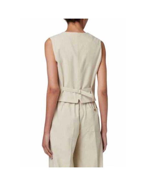 Paul Smith Natural Gestreiftes Leinen Baumwollanzugweste