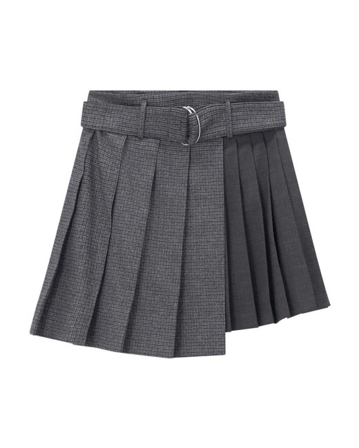 MSGM Asymmetrische Geplooide Rok in het Gray