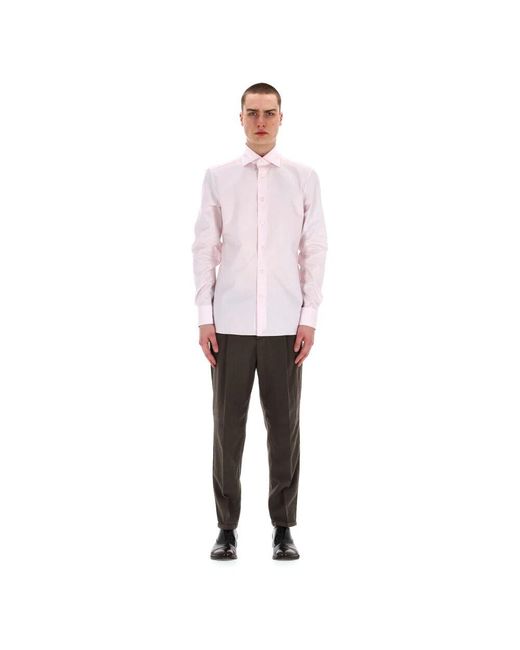 Zegna Rosa Baumwollhemd Trofeo Kollektion in Pink für Herren