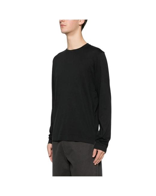 Fedeli Tops ,Zwart ,Katoen Extreme T-Shirt Met Lange Mouwen in het Black voor heren