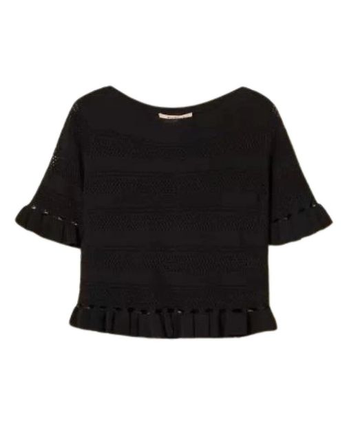Twinset Black Round-Neck Knitwear