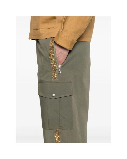Dries Van Noten Green Straight Trousers for men