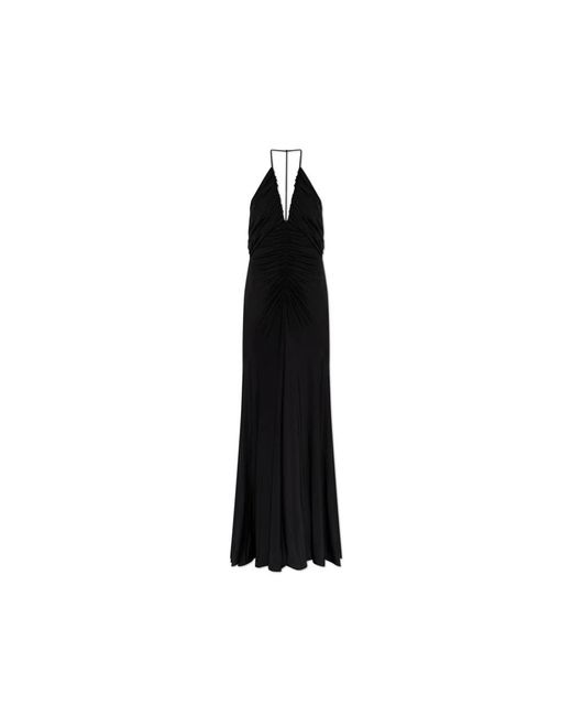 Self-Portrait Jersey Maxi Jurk in het Black