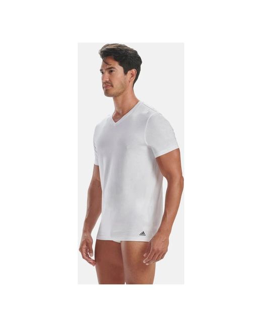 Adidas Kurzarm v-ausschnitt t-shirt 3er pack in White für Herren