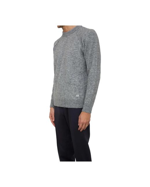 C P Company Gray Round-Neck Knitwear for men