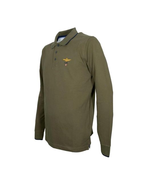 Aeronautica Militare Green Polo Shirts for men