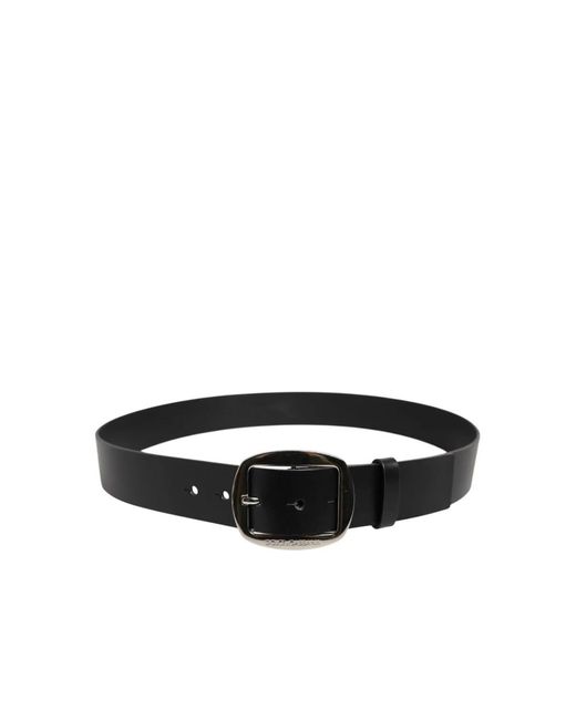 Dolce & Gabbana Zwarte Leren Riem Met Metalen Gesp in het Black voor heren