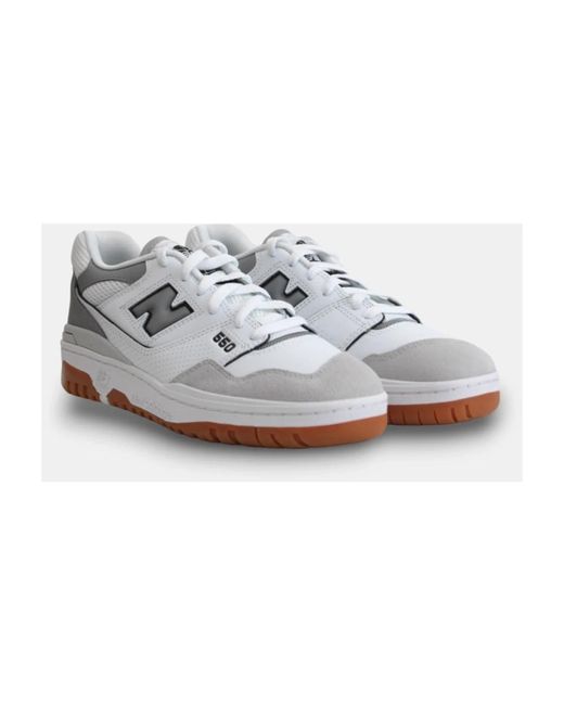 New Balance Weiße wildleder-sneaker mit markenlogo in White für Herren