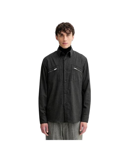 Iceberg Relaxed Wool Shirt in het Black voor heren