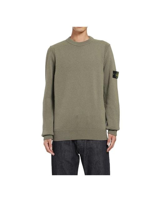 Stone Island Gray Round-Neck Knitwear for men