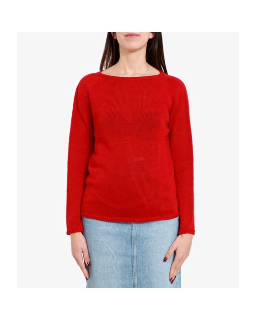 Max Mara Round-Neck Knitwear in het Red