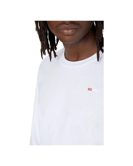 DIESEL Langarm-t-shirt mit mikrologo in White für Herren
