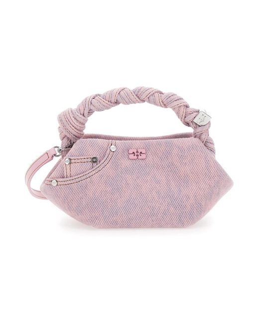 Ganni Pink Denim Mini Bou Bag