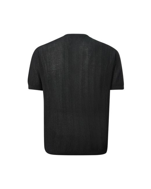 Emporio Armani Black Round-Neck Knitwear for men