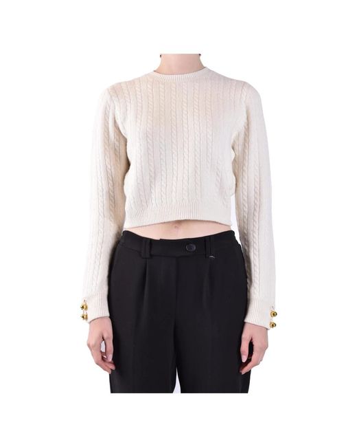 Chiara Ferragni White Round-Neck Knitwear