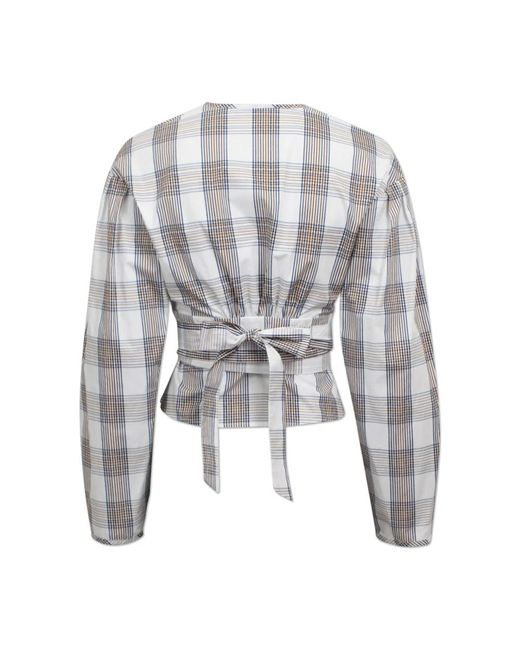 Baum und Pferdgarten Overhemden ,Veelkleurig ,Katoen Katoenen Wrap Blouse Met Strikdetail in het Gray