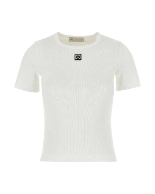 Tory Torch Burch Logo Plaque T-shirt Tory Burch en coloris White