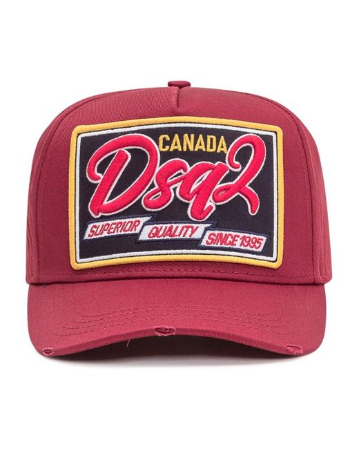 DSquared² Logo Patch Baseball Cap in het Pink voor heren