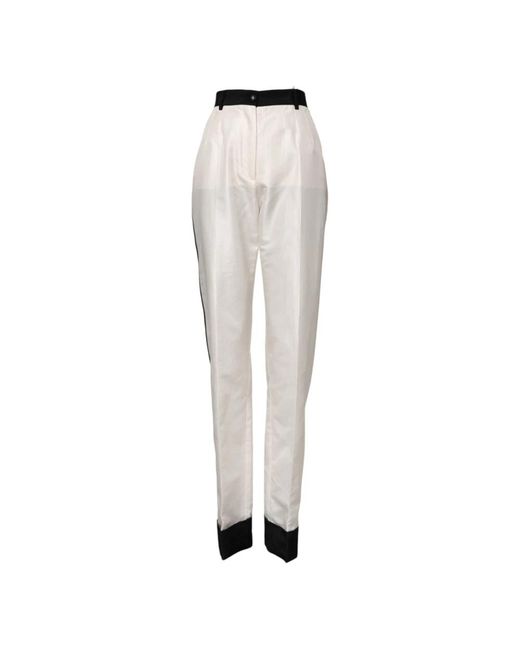 Dolce & Gabbana White Slim-Fit Trousers