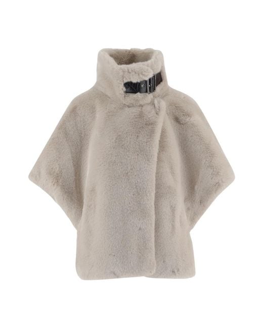 Pinko Gray Faux Fur & Shearling Jackets