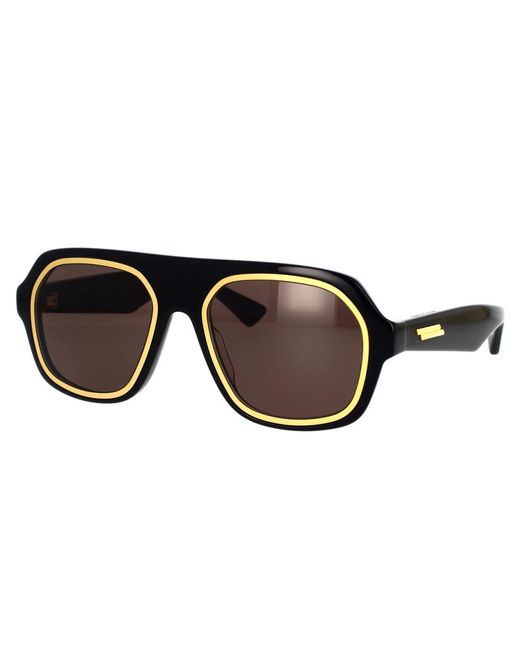 Bv1217s 001 occhiali da sole stile caravan di Bottega Veneta in Black da Uomo